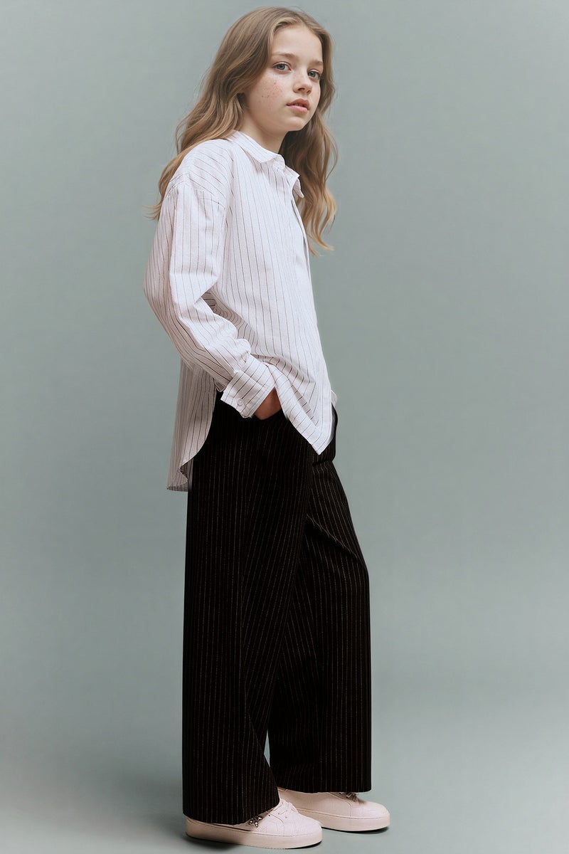 ديفاكتو بنطلون بناتي وايد ليج برجل واسع - Image 2